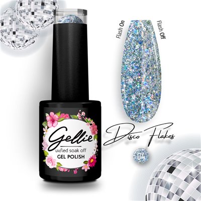 Ημιμόνιμο Βερνίκι Gellie Disco Flakes 4