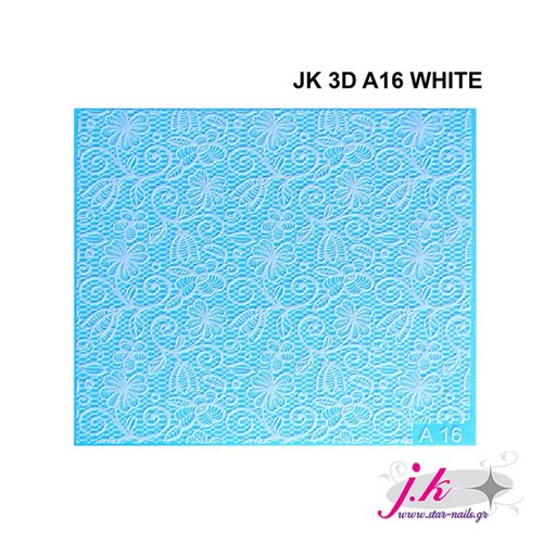 Αυτοκόλλητα Νερού Jk 3D A 16 White