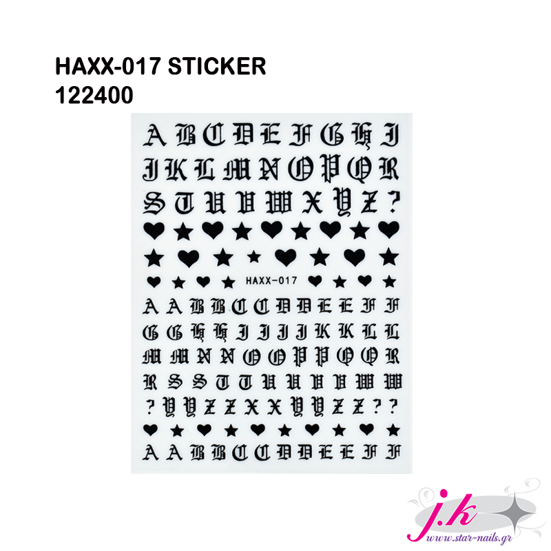 HAXX 017 BLACK STICKER