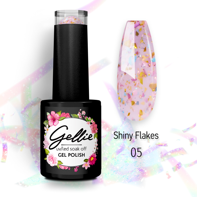 Ημιμόνιμο Βερνίκι Gellie Shiny Flakes 5