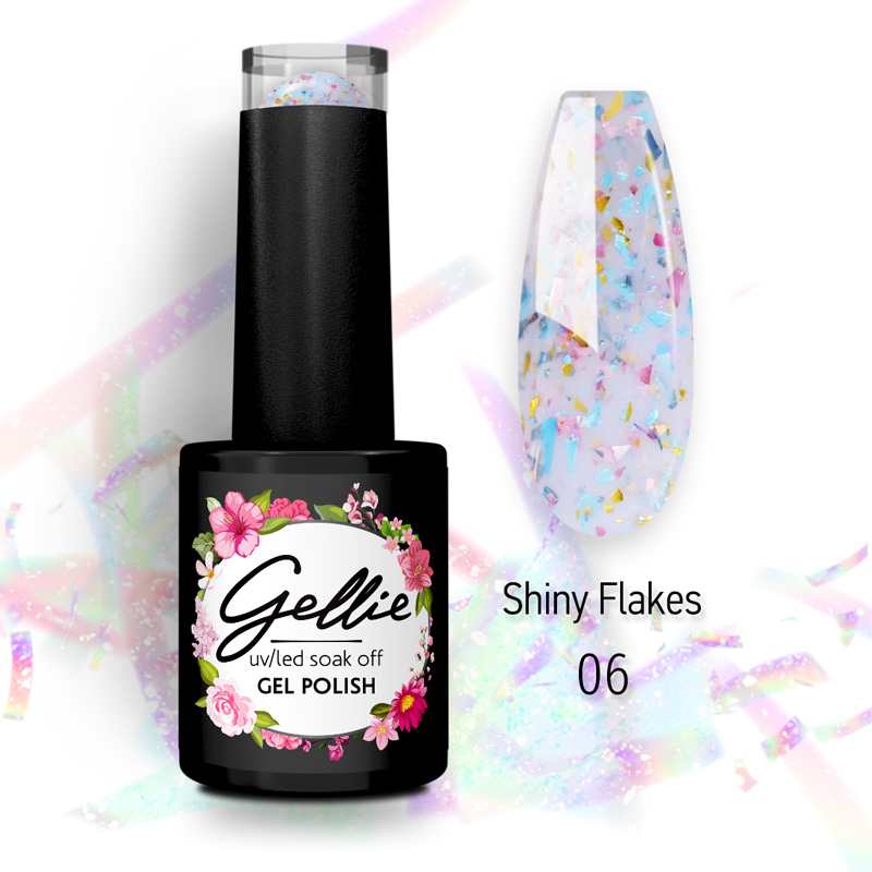 Ημιμόνιμο Βερνίκι Gellie Shiny Flakes 6