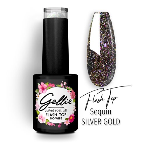 Ημιμόνιμο Gellie Flash Top Sequin - Silver Gold