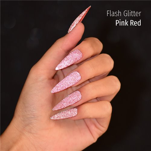 Flash Glitter - Pink Red