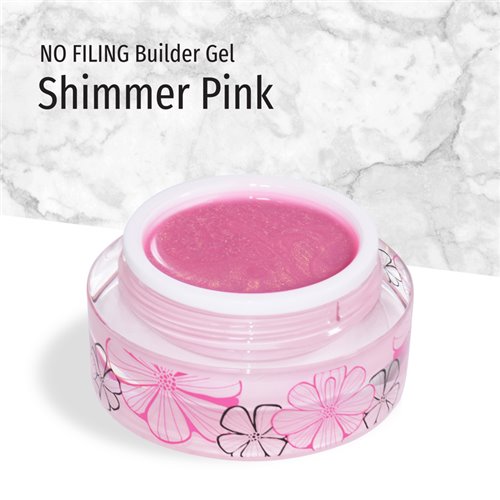 JK No Filing Builder Gel - Shimmer Pink