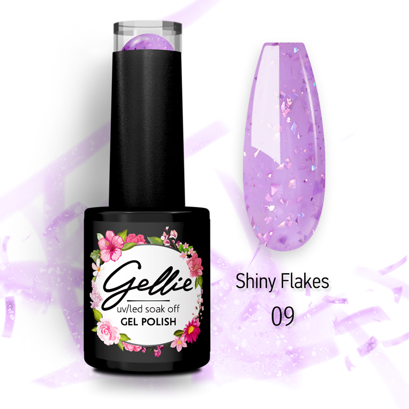 Ημιμόνιμο Βερνίκι Gellie Shiny Flakes 9