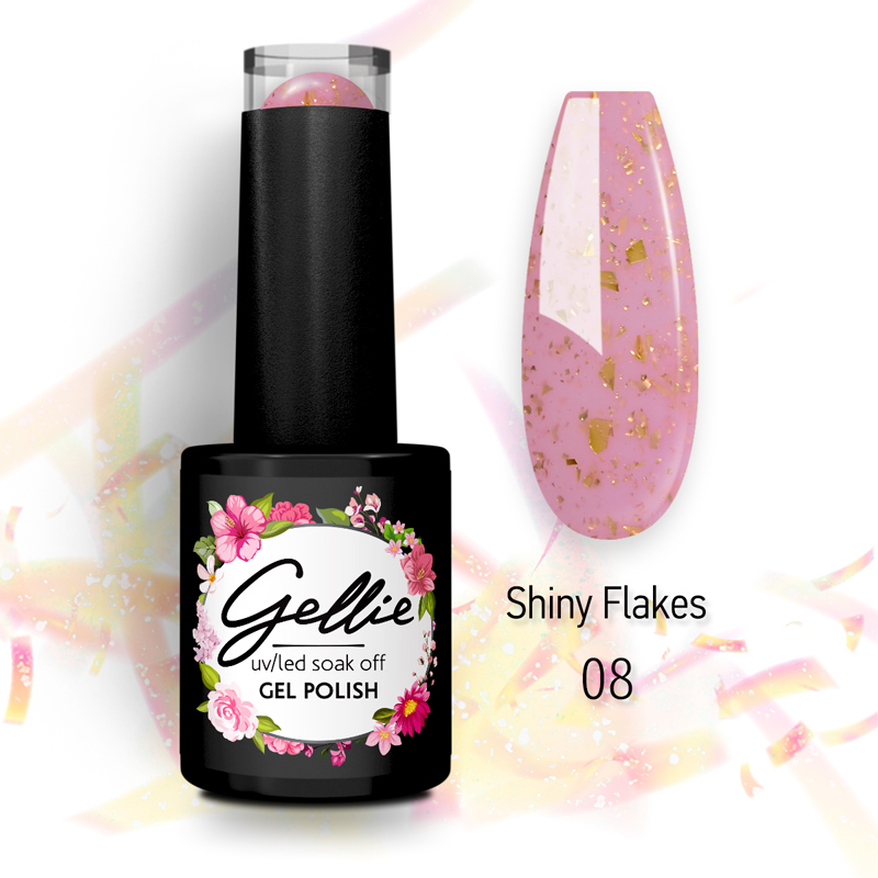 Ημιμόνιμο Βερνίκι Gellie Shiny Flakes 8