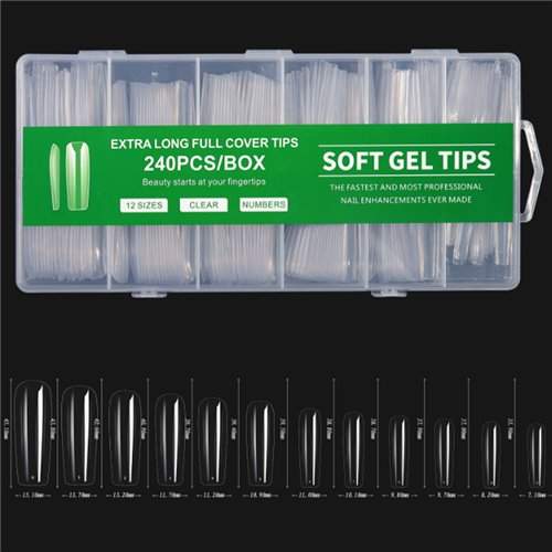 Soft Gel Tips - 5XL Square - Clear