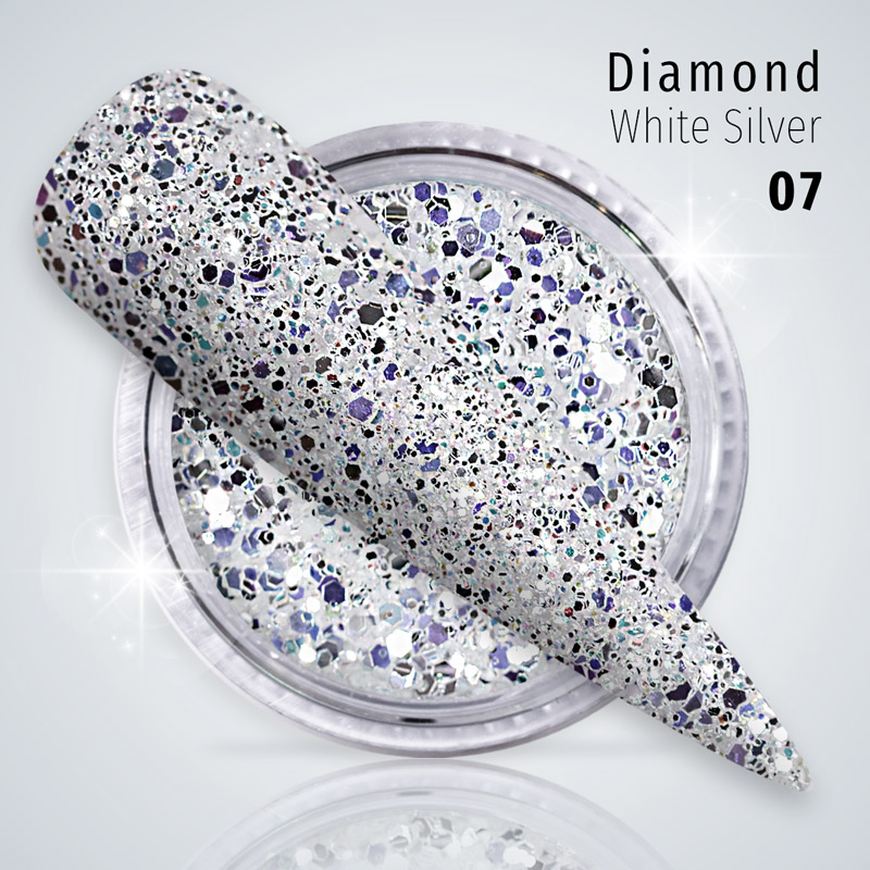 Diamond Glitter 07 - White Silver