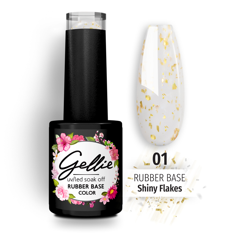 Gellie Rubber Base Shiny Flakes 01