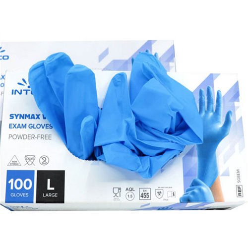 Γαντια Synmax Vinyl Powder Free Blue - Medium - 100Τμχ