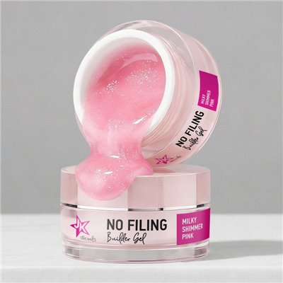 JK No Filing Builder Gel - Milky Shimmer Pink