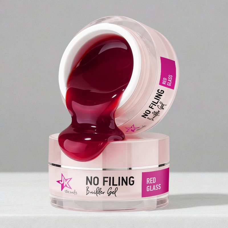 JK No Filing Builder Gel - Red Glass
