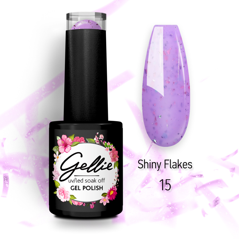 Ημιμόνιμο Βερνίκι Gellie Shiny Flakes 15