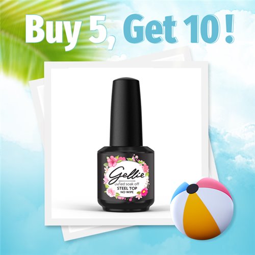 Gellie Steel Top 15ml - 10τμχ