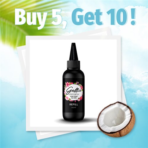 Gellie Top No Wipe 60ml Refill - 10τμχ