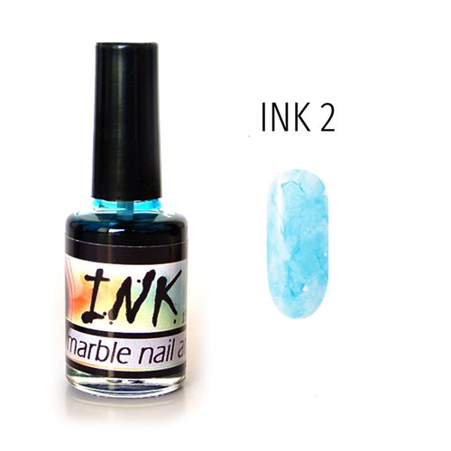 Ink Marble Nail Art 002 - BABY BLUE
