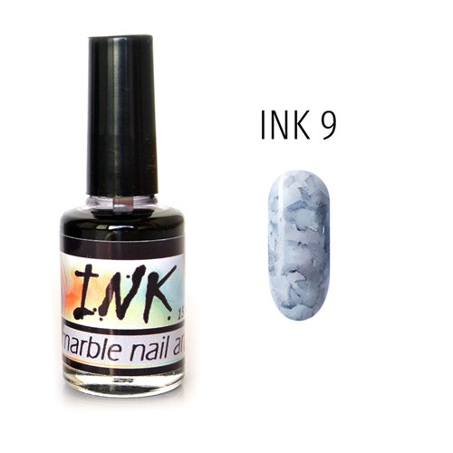 Ink Marble Nail Art 009 - BLACK
