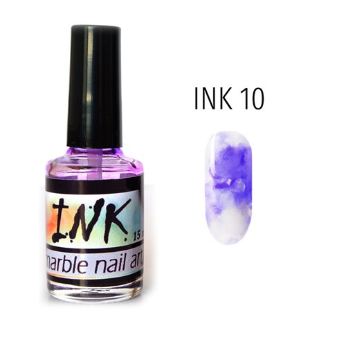 Ink Marble Nail Art 010 - PURPLE