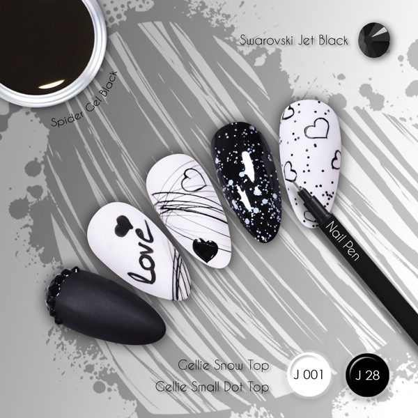 B/W Love Nails